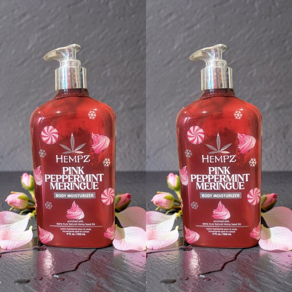 Hempz Pink Peppermint Meringue Body Moisturizer 17 oz_ 2 units